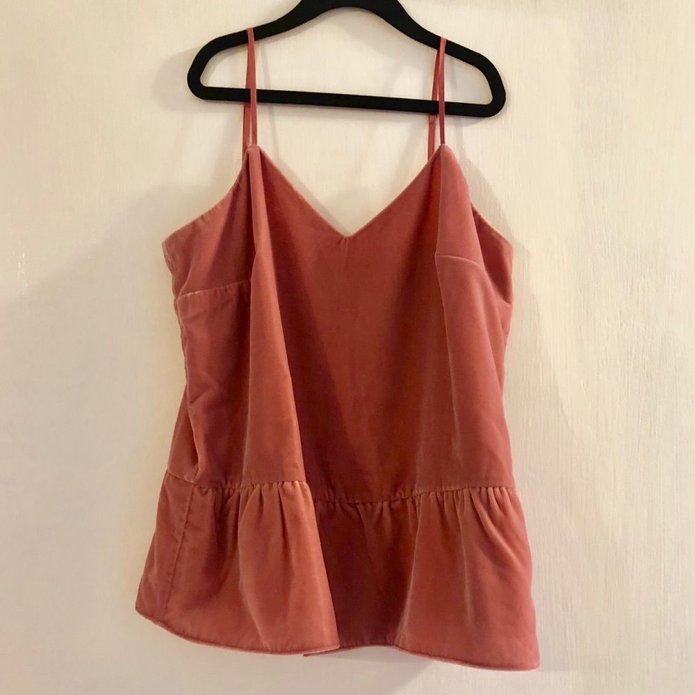 Jcrew velvet peplum tank top